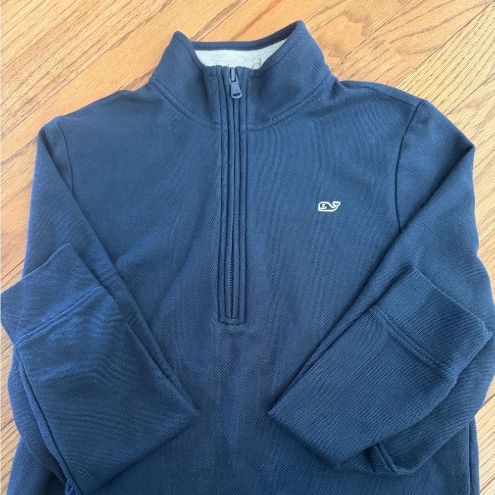 Vineyard Vines Boys Navy Quarter Zip. Size L (14)